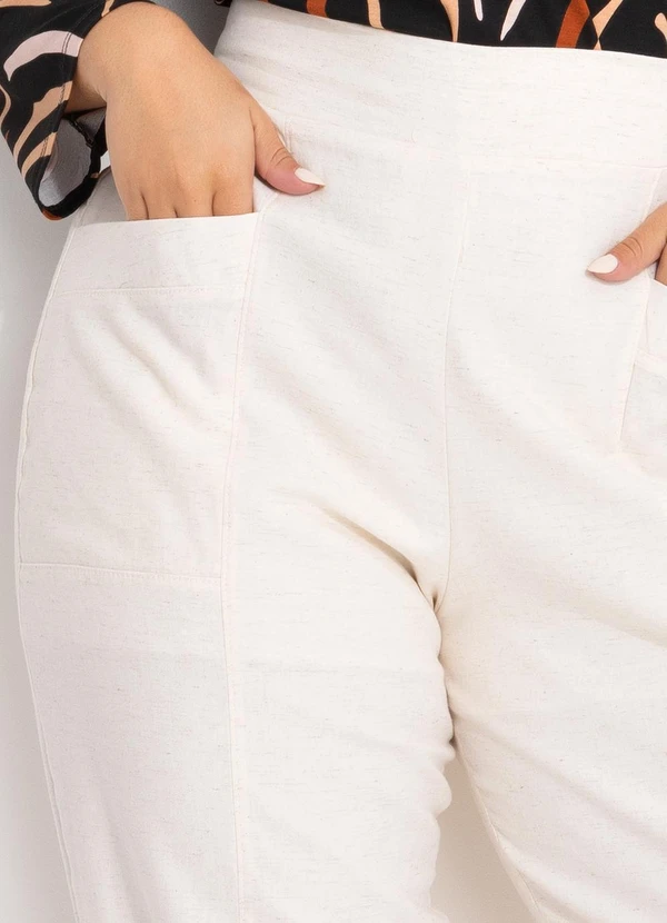 Quintess - Calça Off White em Linho 17