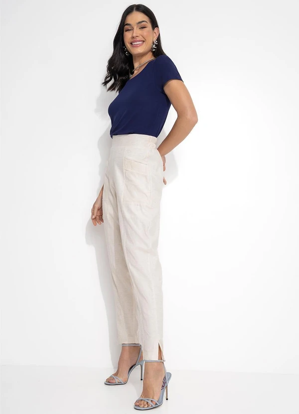 Quintess - Calça Off White em Linho 4