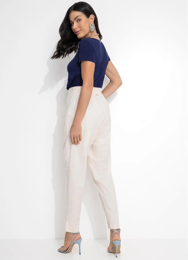 Quintess - Calça Off White em Linho 5