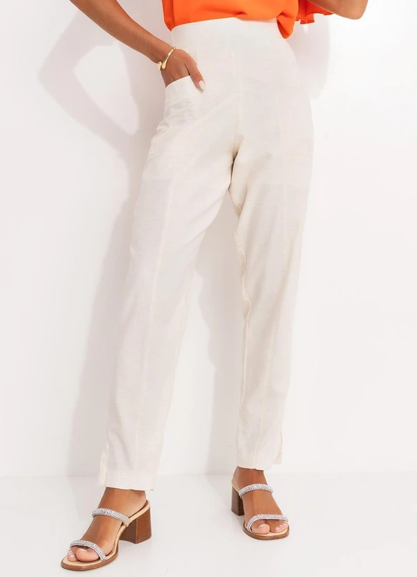 Quintess - Calça Off White em Linho 6