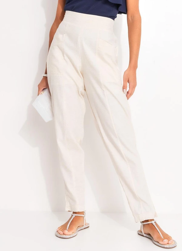 Quintess - Calça Off White em Linho 8
