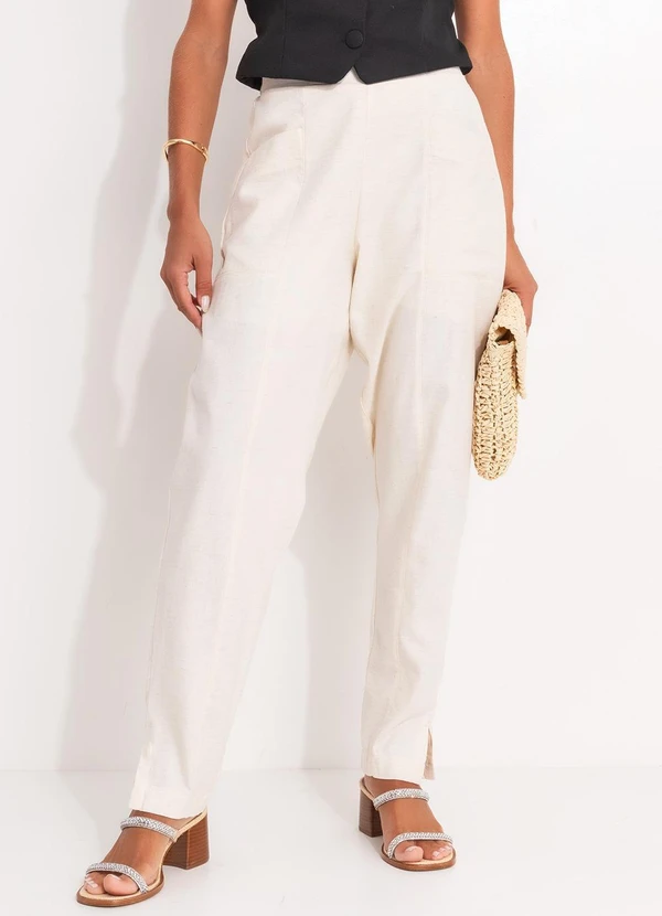 Quintess - Calça Off White em Linho 9