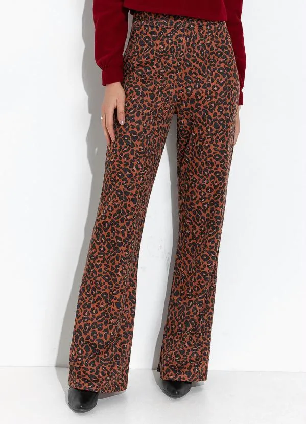 Moda Pop - Calça Oncinha com Elástico na Cintura