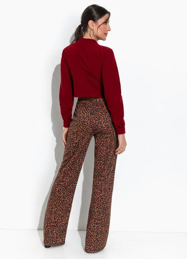 Moda Pop - Calça Oncinha com Elástico na Cintura 4