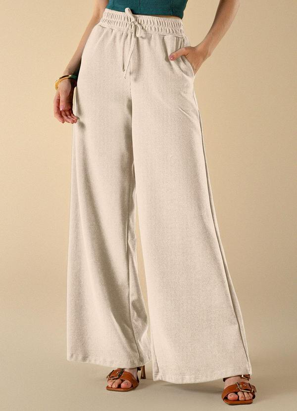 Use Modo - Calça Pantalona Bege