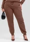 Cativa - Calça Plus Size em Moletom Marrom - variação: Marrom