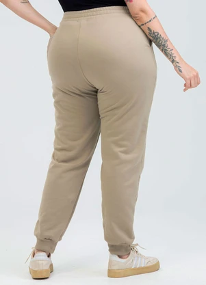 Cativa - Calça Plus Size em Moletom Marrom - CATIVA