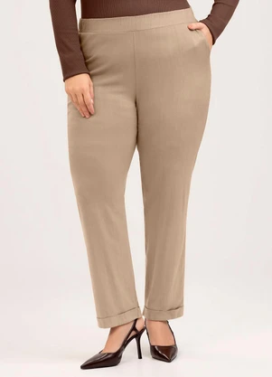 Cativa - Calça Plus Size em Viscose Marrom Claro - CATIVA
