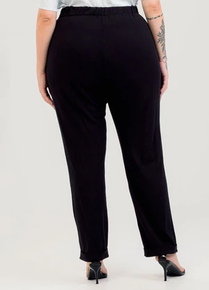 Cativa - Calça Plus Size em Viscose Preto - CATIVA