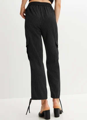 bonprix - Calça Preta em Alfaiataria Risca de Giz - BONPRIX