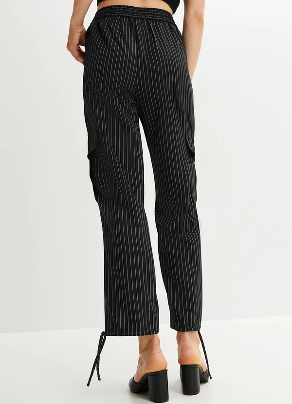 bonprix - Calça Preta em Alfaiataria Risca de Giz 2