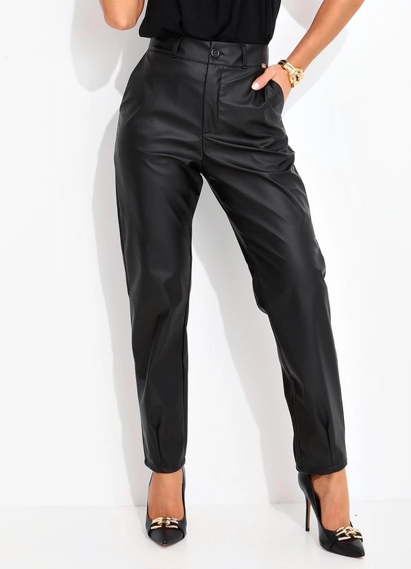 Quintess - Calça Preto em Material Sintético 5