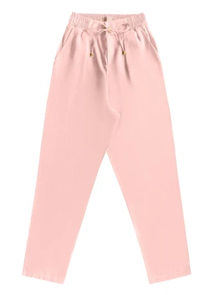 Angel - Calça Reta Alfaiataria Rosa - ANGEL
