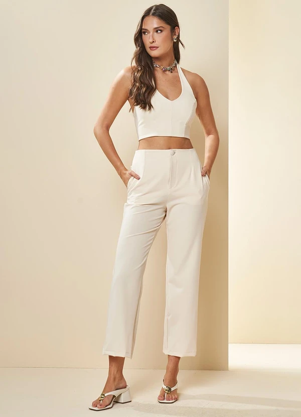 Doce Trama - Calça Reta Branco 3