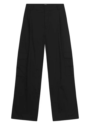 Enfim - Calça Reta Cargo em Algodão Preto - ENFIM
