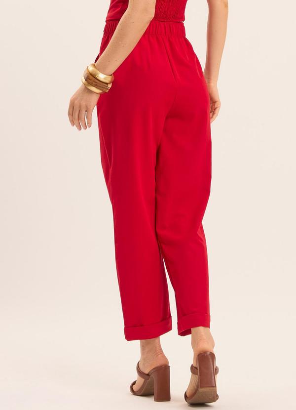 Doce Trama - Calça Reta Cintura Alta Vermelho 2