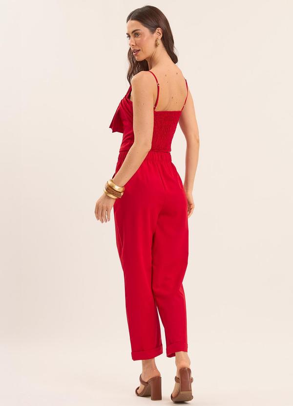 Doce Trama - Calça Reta Cintura Alta Vermelho 4