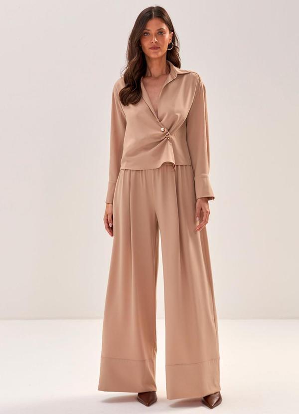 Carlota Costa - Calça Reta com Amarração Amarelo 3