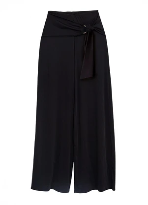 Enfim - Calça Reta com Amarração Preto - ENFIM