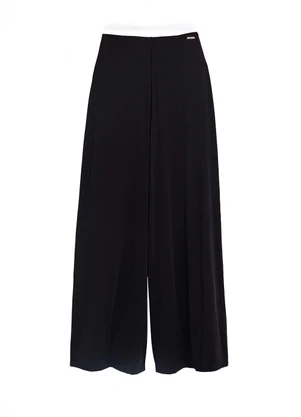 Enfim - Calça Reta com Amarração Preto - ENFIM