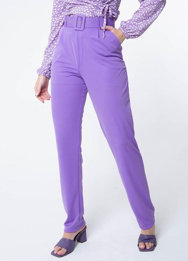 Misiss - Calça Reta com Bolso Amanda Roxo