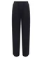 Lunender - Calça Reta com Bolsos em Malha Tricô Preto - variação: Preto