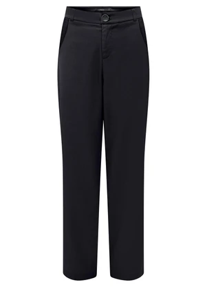 Lunender - Calça Reta com Bolsos em Tecido com Linho Preto - LUNENDER