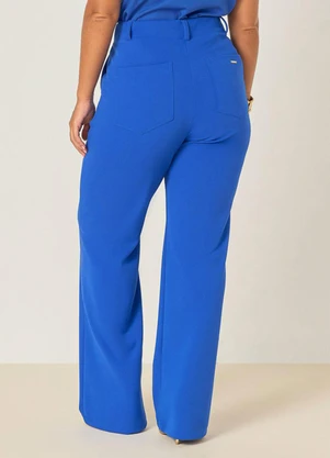 Elegance - Calça Reta com Bolsos Laterais Azul Matisse - ELEGANCE