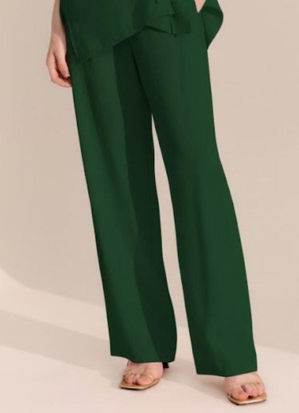 Carlota Costa - Calça Reta com Bolsos Verde