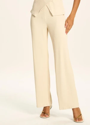 Doce Trama - Calça Reta com Cintura Alta Branco - DOCE TRAMA