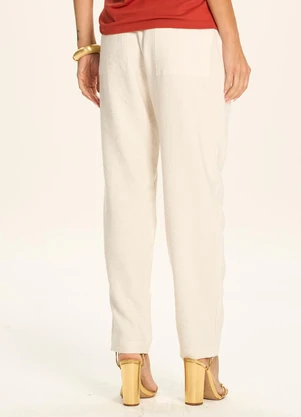 Doce Trama - Calça Reta com Cintura Alta Branco - DOCE TRAMA