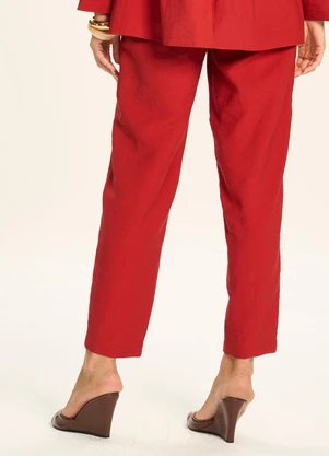 Doce Trama - Calça Reta com Cintura Alta Vermelho - DOCE TRAMA
