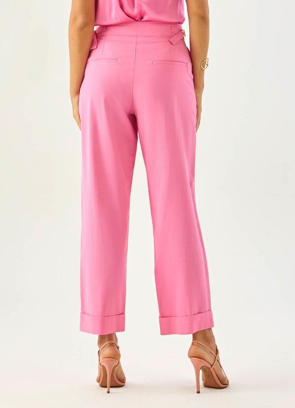 Carlota Costa - Calça Reta com Detalhe Cós Rosa 2