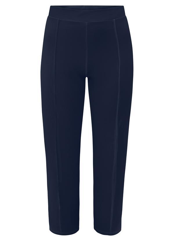 Lunender Mais Mulher - Calça Reta com Nervuras Plus Size Diagonal Azul 1