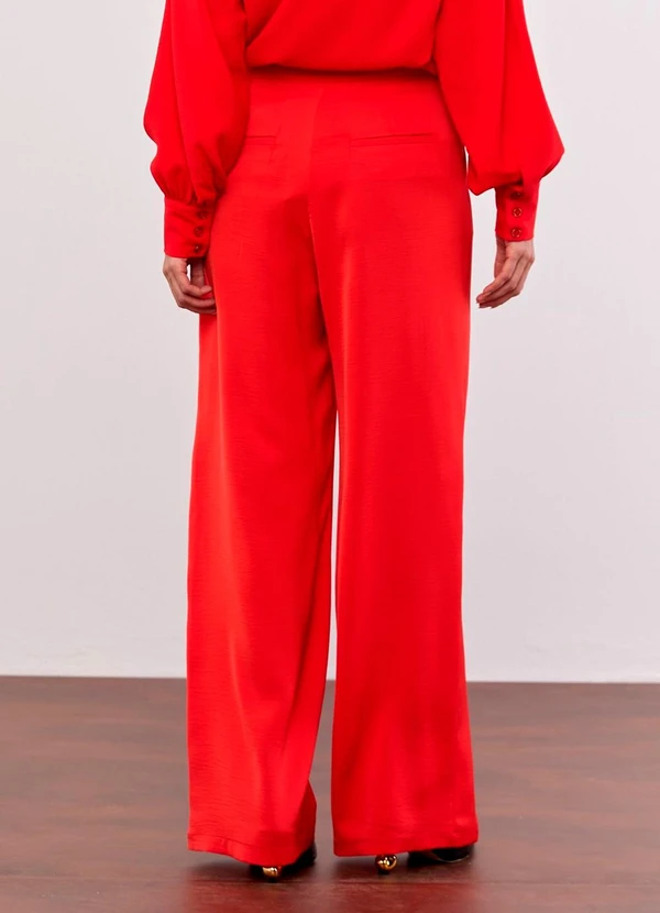Carlota Costa - Calça Reta com Ziper Vermelho 2