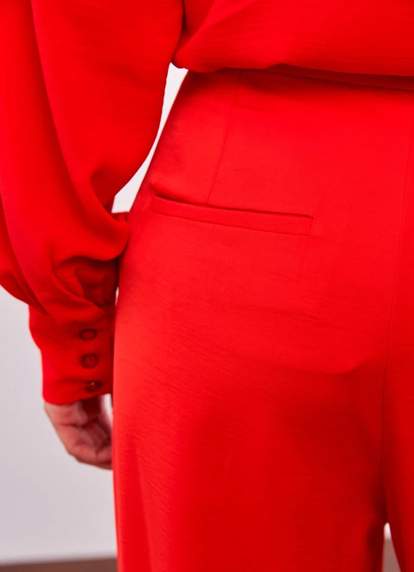 Carlota Costa - Calça Reta com Ziper Vermelho 6