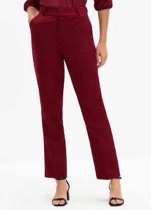 Principessa - Calça Reta de Alfaiataria Betina Vermelho - PRINCIPESSA