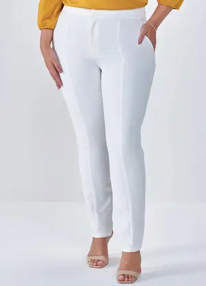 Principessa - Calça Reta de Alfaiataria Off White Edna - PRINCIPESSA