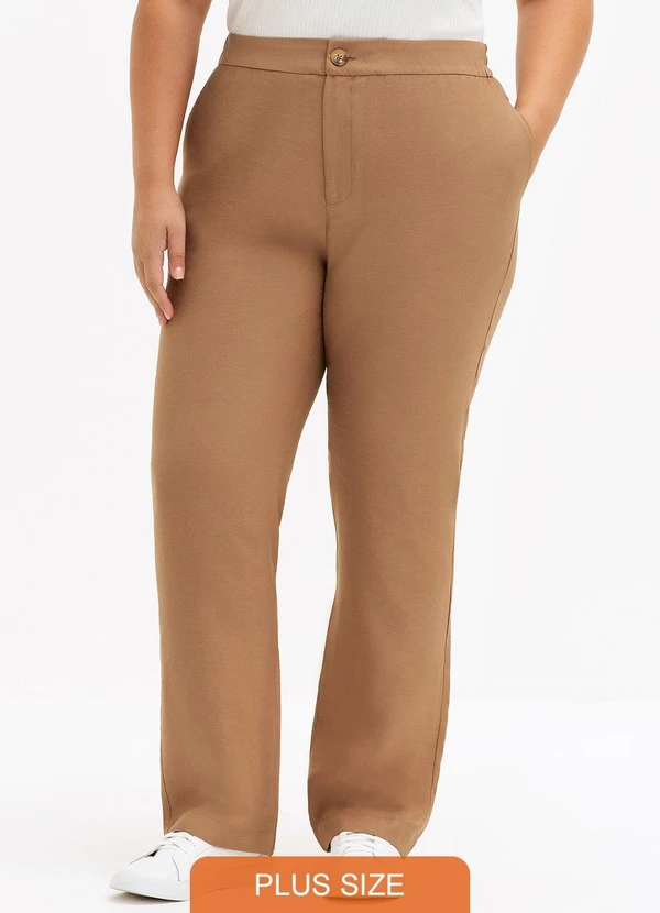 Principessa - Calça Reta Regular de Alfaiataria Mocha Mousse Duda 7