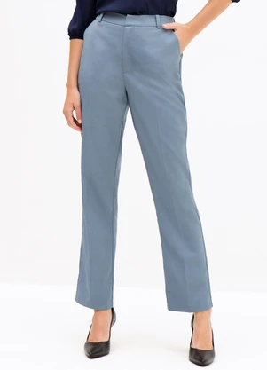 Principessa - Calça Reta Regular de Alfaiataria Premium Azul Eloise - PRINCIPESSA