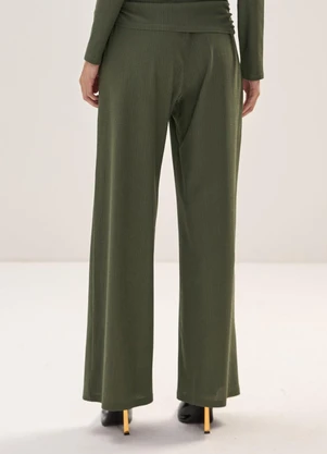 Carlota Costa - Calça Reta de Malha Verde - CARLOTA COSTA