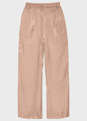Enfim - Calça Reta em Acetinado Glow Champagne - ENFIM