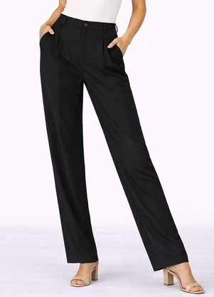 Rovitex - Calça Reta em Air Flow com Bolsos Aishty Preto - ROVITEX