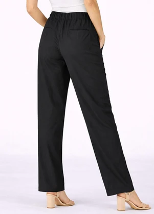 Rovitex - Calça Reta em Air Flow com Bolsos Aishty Preto - ROVITEX