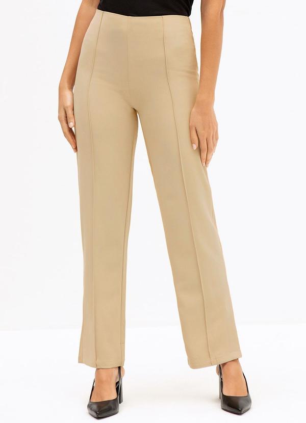 Principessa - Calça Reta em Alfaiataria Prada Yeda Marrom