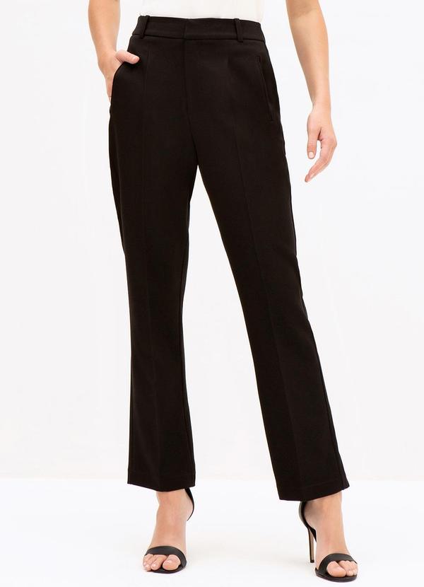Principessa - Calça Reta em Alfaiataria Premium Elisiane Preta 1