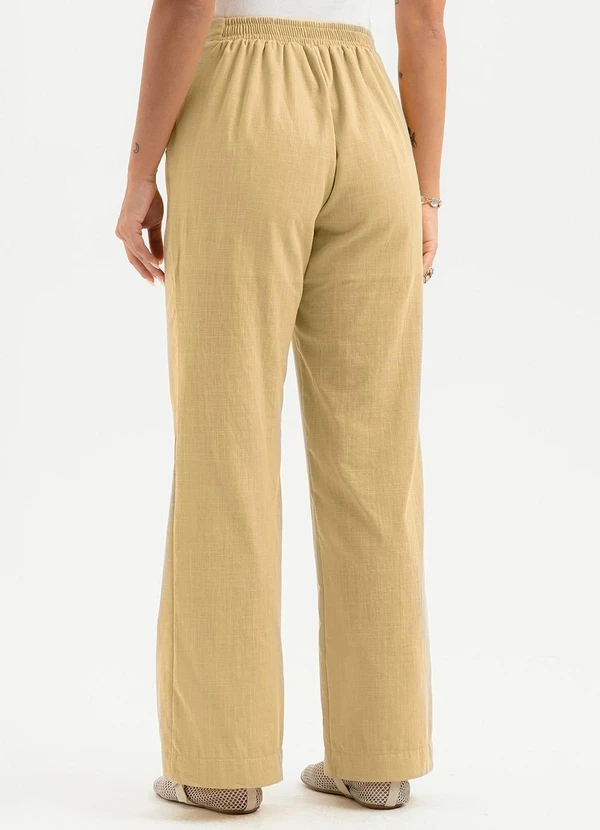 Cativa - Calça Reta em Algodão Bege 3