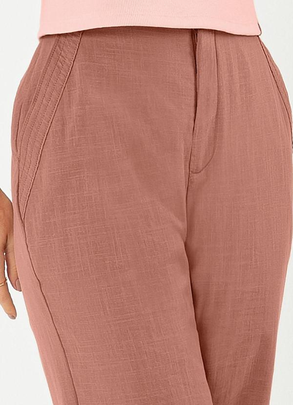 Cativa - Calça Reta em Algodão Marrom 4