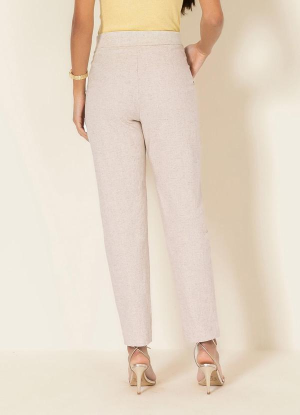 Gris - Calça Reta em Linho Bege 2
