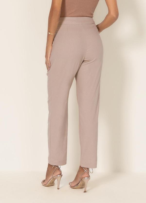Gris - Calça Reta em Linho Bege 2